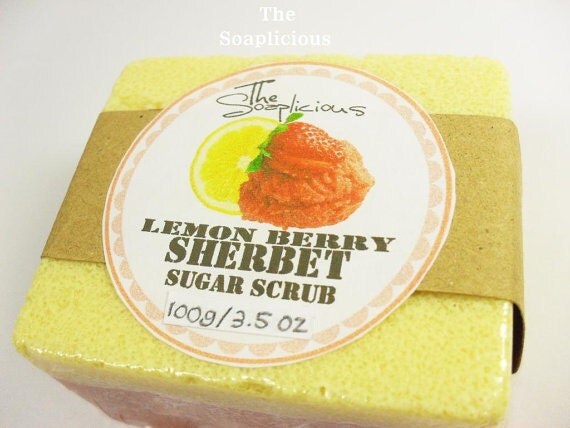 SugarScrubBar-LemonBerry Sherbet Sugar Scrub Bar