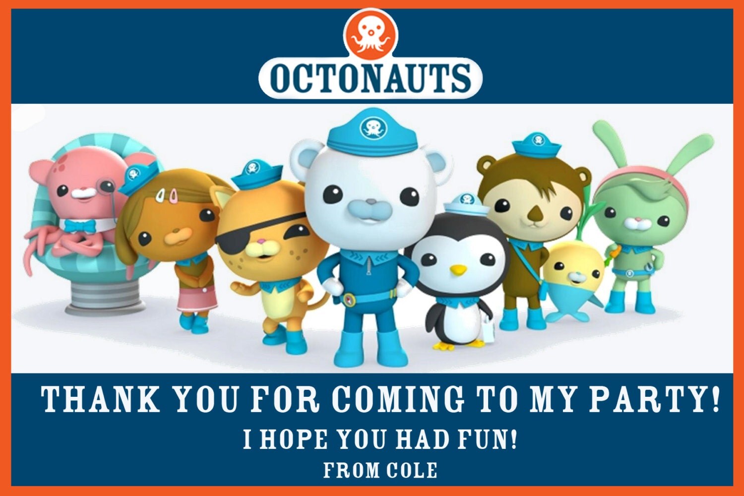 Octonauts Invitation And Thank You Card Printable By 6434
