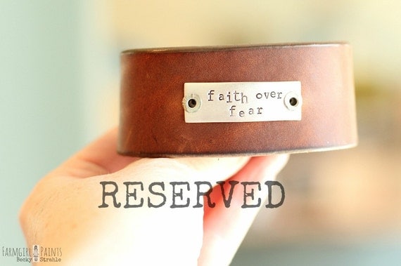 brown leather cuff...RESERVED FOR AMY