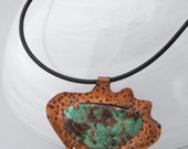 Turquoise Cabochon with Copper Pendant