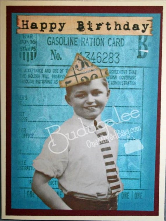 Happy Birthday Vintage Boy - Blank Card Happy Birthday Vintage Boy - Blank Card