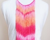 Ablaze - hand dyed necklace with metal chain/murMur