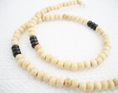 Men's Necklace Wood Beads Tan and Black