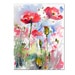 Pink Poppies Pods and Bees Original Watercolor Still Life by Ginette Callaway