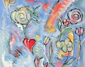 Pastel Acrylic Abstract Expressionist Painting "My Heart"
