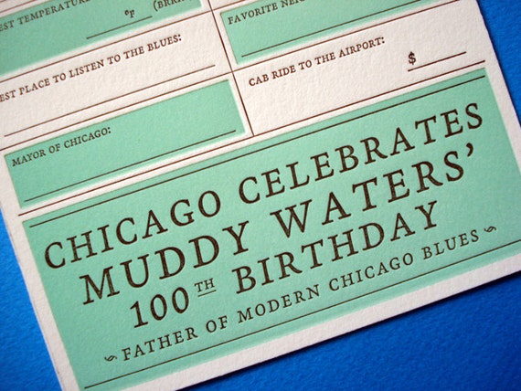Letterpress Chicago 2013 Wedding Card
