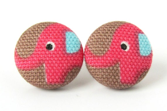 Elephant stud earrings  kawaii children kids small by KooKooCraft