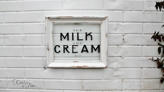 MILK & CREAM CO. Sign - Hand Made Typography Sign