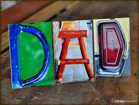 DAD in Alphabet Photography 3 Letter Word Plate (framed), Fathers Day gift for dad, gift for him, under 25