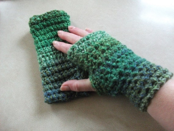 Small Crochet Fingerless Mittens/Gloves in  by UniquelyYourDesigns