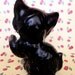Vintage Kitsch Blue Eyed Kitty Cat Saying Hello Figurine
