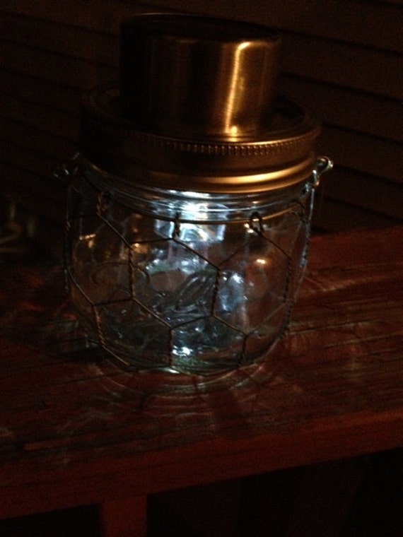 Set of 6 Solar Powered Outdoor LED Patio Garden Lights Wire Wrapped Med Jar Light/Latern Eco Friendly