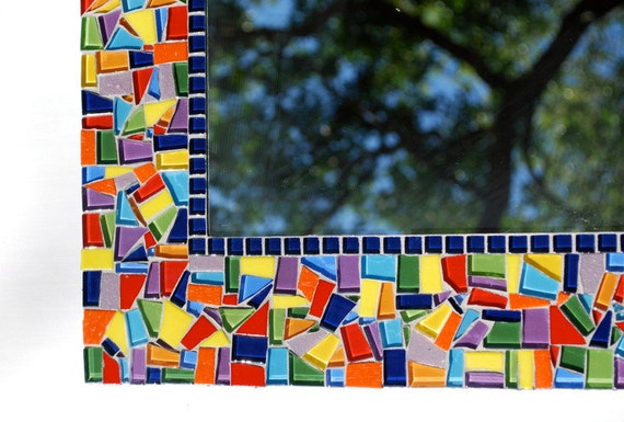 Colorful Mosaic Mirror Rainbow Primary by GreenStreetMosaics