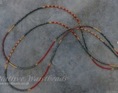 Egyptian Goddess - Red, Black and Gold Waist Beads Double Stranded