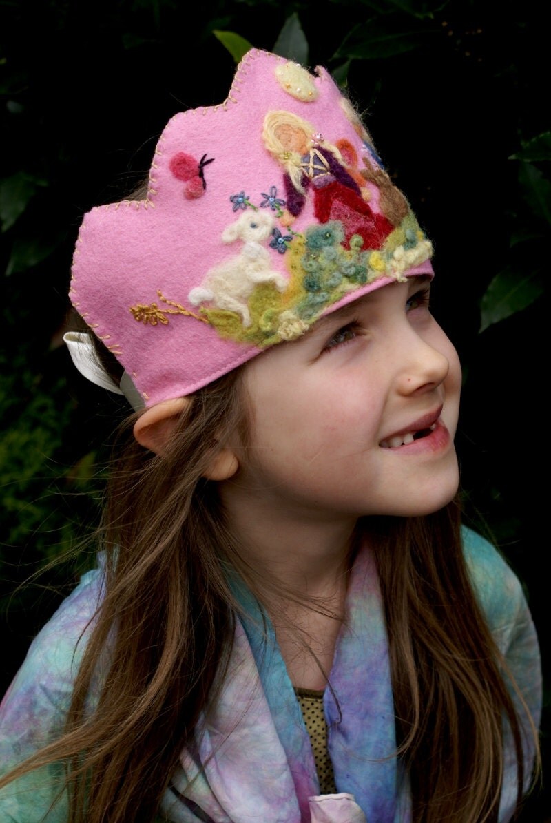 Beautiful organic, wool felt custom crowns from tilly