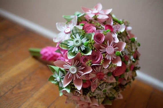 Wedding Bouquet - Paper Flower Wedding Bouquet