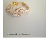 handmade cream silk knot bracelet