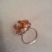 Beautiful Vintage Ooak Shabby Chic Beaded Amber and Wire Nest Ring - Adjustable Ring