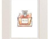 Miss Dior, Perfume Bottle, Watercolor Illustration, Art Print