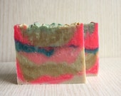 Green ,Pink, Cold Process Moisturising  Clay Soap with aproicot oil ,grapeseed oil,almond oil  and beeswax