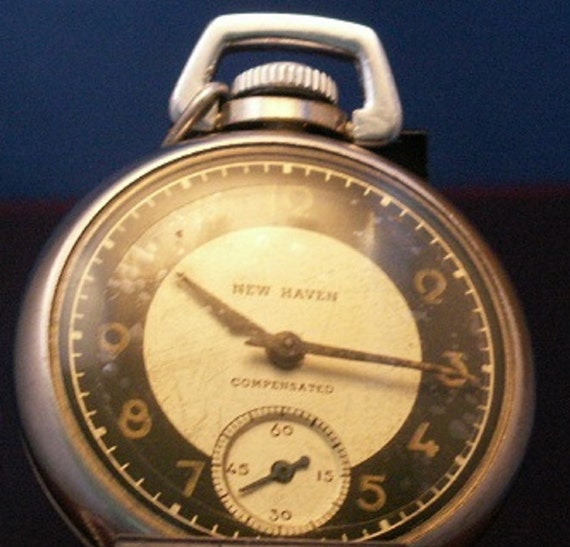 Vintage NEW HAVEN Compensated Pocket Watch Dollar Watch ERA 30's to 40 ...