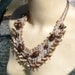 Crochet hemp ethnic collar necklace in naturals and browns