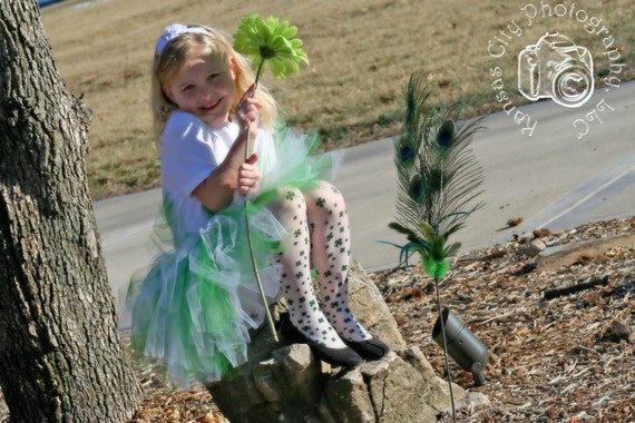 Luck of the Irish St. Patrick's Day Girls' Tutu in Emerald and White