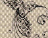 Hummingbird Sketch Peyote Stitch Bracelet Pattern