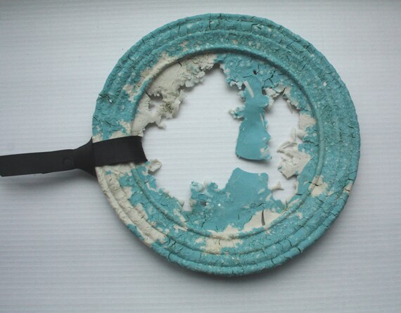 Etsy Transaction -        Round frame in blue & white stoneware limoges porcelain