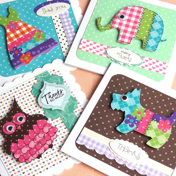 SALE limited time only  Set of 4 handmade Cute by pollypurplehorse