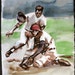 Baseball: Nobody Guarded Homeplate Like Johnny Bench, watercolor on Rives BFK 14"x11" by Kenney Mencher