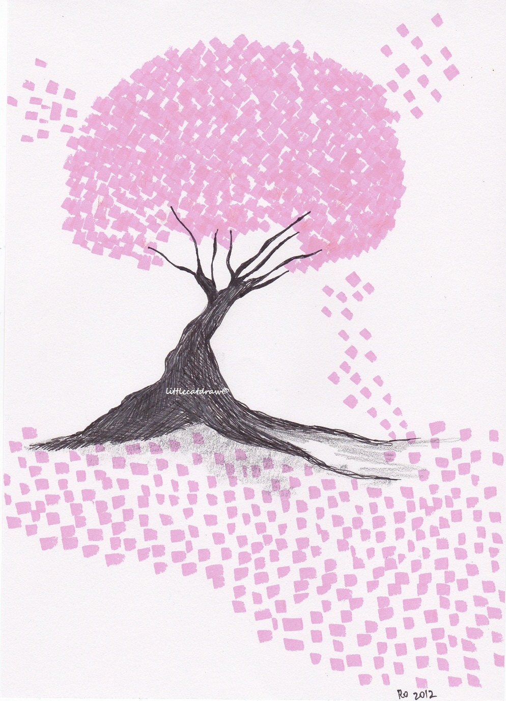 Лёгкие рисунки дерево Сакура
