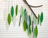 Spring green glass wind chime - gallerybyharvestgold