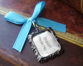 Something Blue Memorial Photo Charm - Onyx