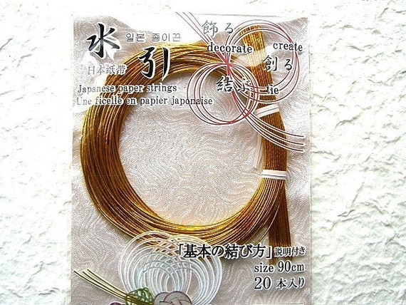 Mizuhiki Japanese Decorative Paper Cords Gold by FromJapanWithLove