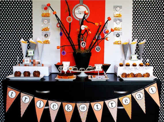 HAPPY HALLOWEEN Printable Party Decor - Complete Design Collection as seen on Hostess with the Mostess