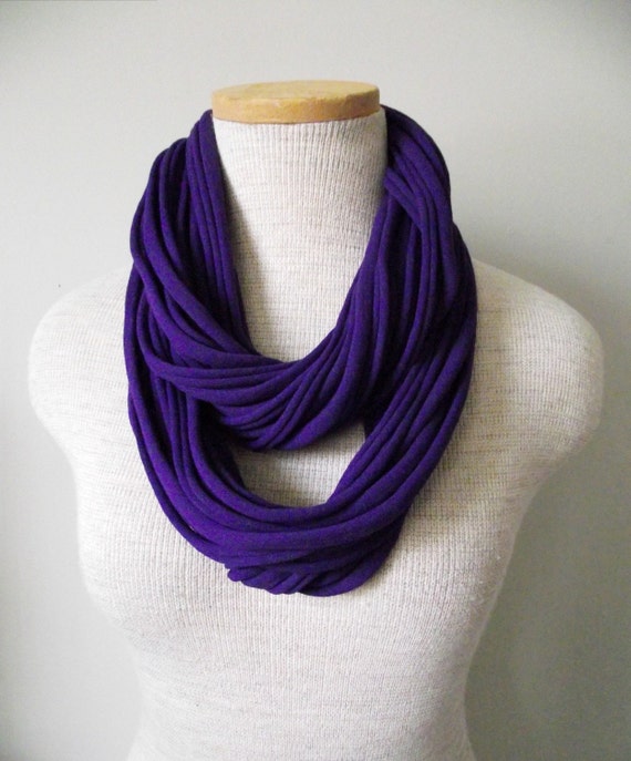 Jersey Tee Circle Scarf in Purple - Plum - Grape - Violet - Amethyst - Eggplant by MegansMenagerie