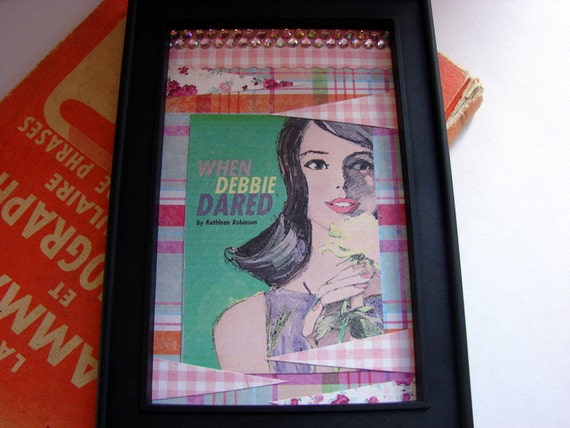 Framed Collage Original Art When Debbie Dared Retro by mimiandlucy