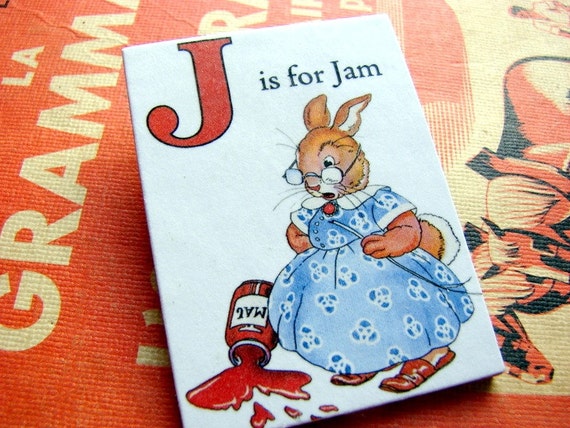 Alphabet Pin Brooch J is for Jam  Paper and by mimiandlucy on Etsy