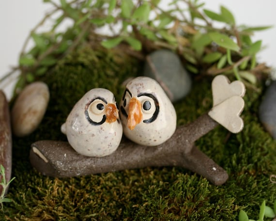 Bird Wedding Cake Topper - Snowy Owls - Wise Love