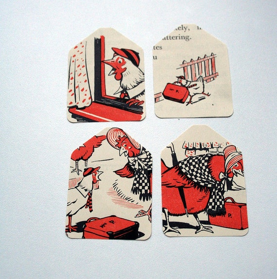 Bertie Butterbeak gift tags   a set of 10 set 1 by swirlyarts