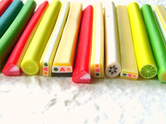 Fruits and Cake Cane Clay Sticks For Decorating 15 by DecoSweets