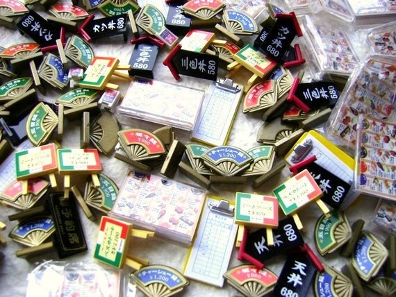 WHOLESALE Kawaii Miniatures Pizza Signs Sushi Menu von DecoSweets