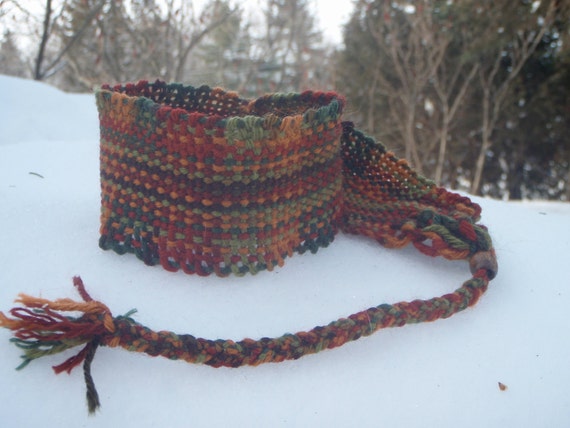 Handweave headband automn colorful rustic nature von MaggiesSoaps