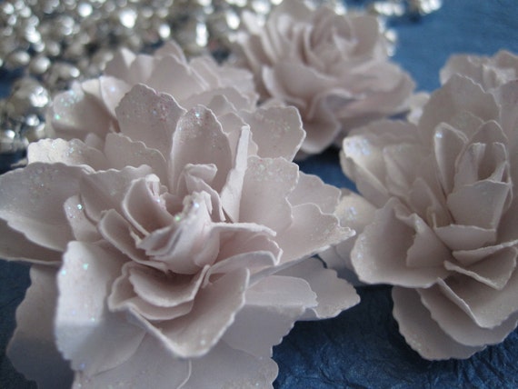 Bright White Ice Gold Handmade Flowers with by mjsPaperCreations
