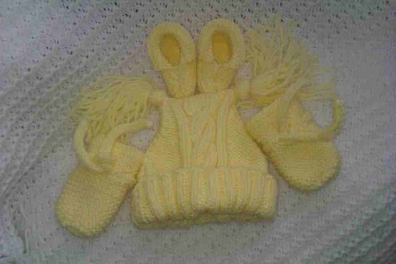 hand knitted hat baby aran hat with von craftykitty66 auf Etsy