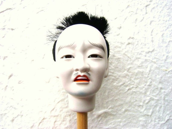 Vintage Japanese Doll Head Hina Matsuri Man von VintageFromJapan