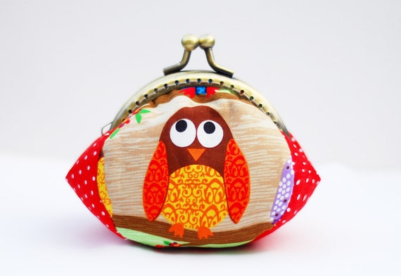 Porte-monnaie Hibou amour (à la main Métal Frame Made)