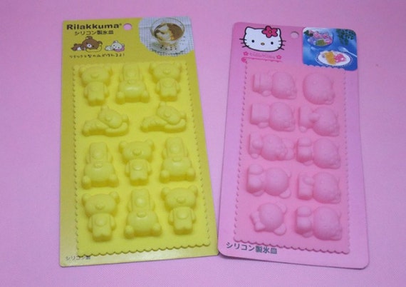 Ice Tray Mold Rilakkuma Hellp Kitty Rabbit Bear shaped ice cube 