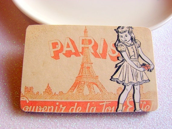 Large Wood Pin Brooch Little Girl in a Party Dress von mimiandlucy